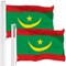 G128 2 Pack: Mauritania Mauritanian Flag | 3x5 Ft | LiteWeave Pro Series Printed 150D Polyester | Country Flag, Indoor/Outdoor, Vibrant Colors, Brass Grommets